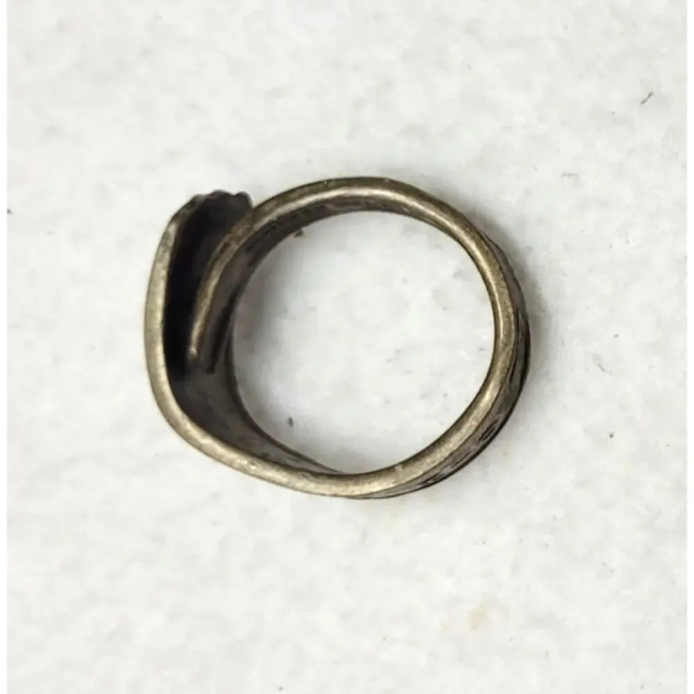 Vintage Duchess Silver Plate Pinocchio Spoon Ring Size 8.75 Wrap Bypass Jewelry